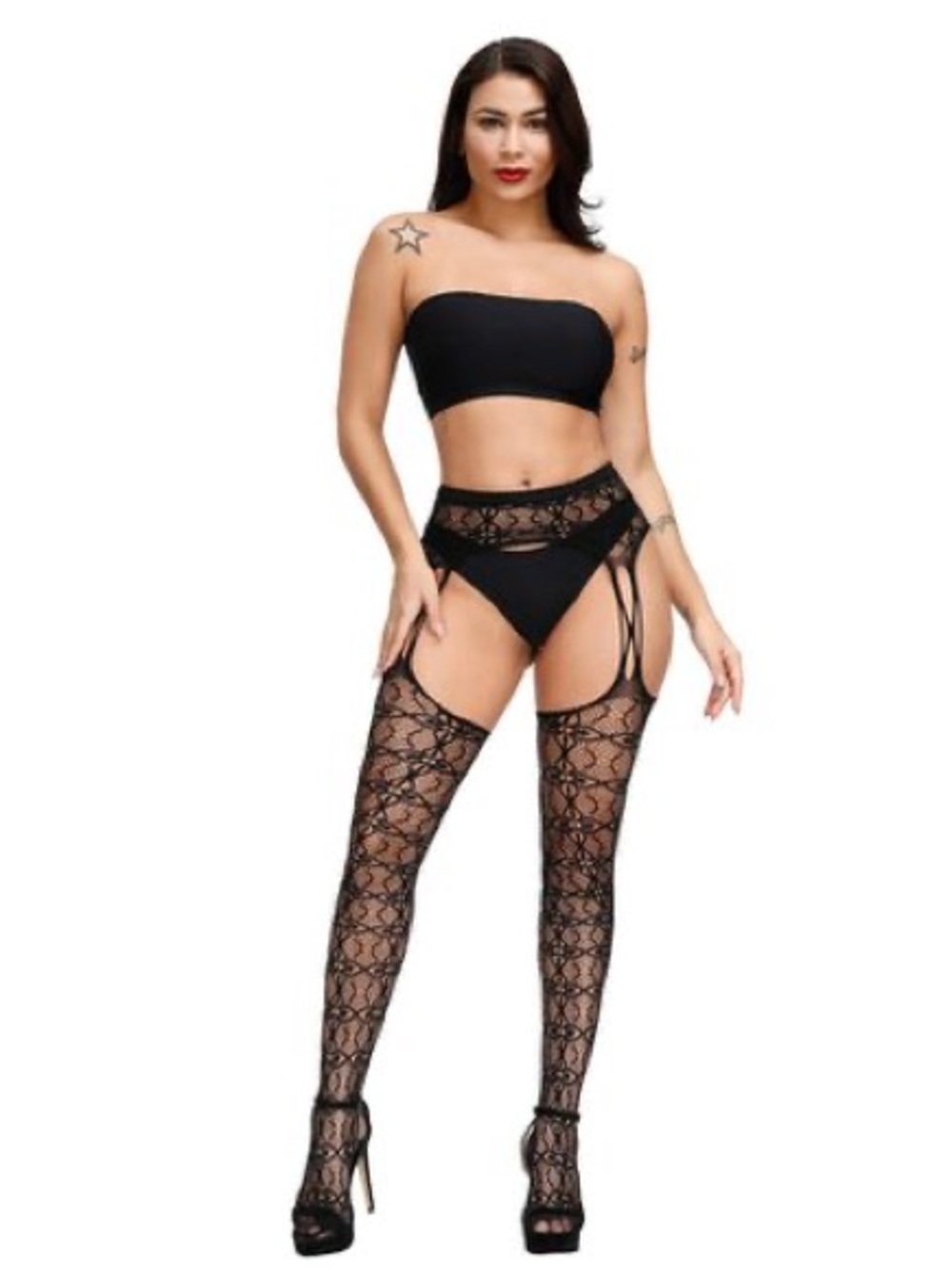 Sexy Stretchy Stockings Thigh-Highs Garterbelt Flirty Hotwife Leggings Intimates